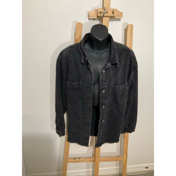 Cisono Jackets & Blazers - Cisono black wash denim button down jacket size large